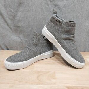 Blowfish Malibu Walkabout Womens High Top Sneaker Felt Zip 6M Grey
